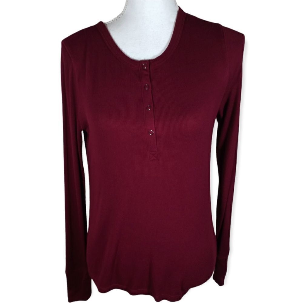 SO BURGUNDY LONG SLEEVE T-SHIRT SZ.L EUC